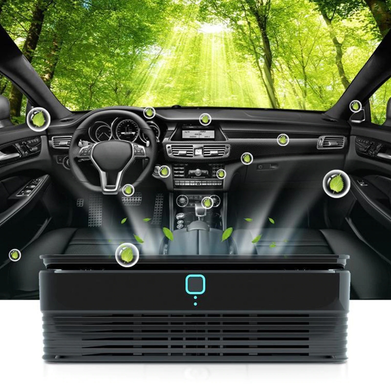 Máy lọc không khí, khử mùi ô tô năng lượng mặt trời Solar USB Car Charger Air Purifier BL-101