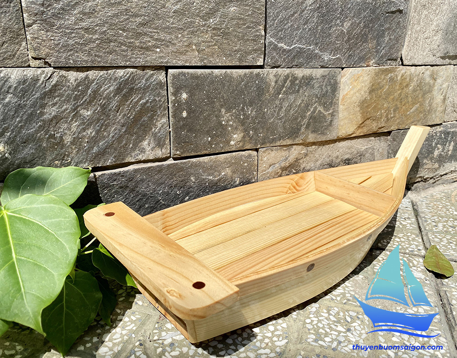 Khay Thuyền Gỗ 55cm trang trí lẩu, hải sản và thực phẩm tươi sống