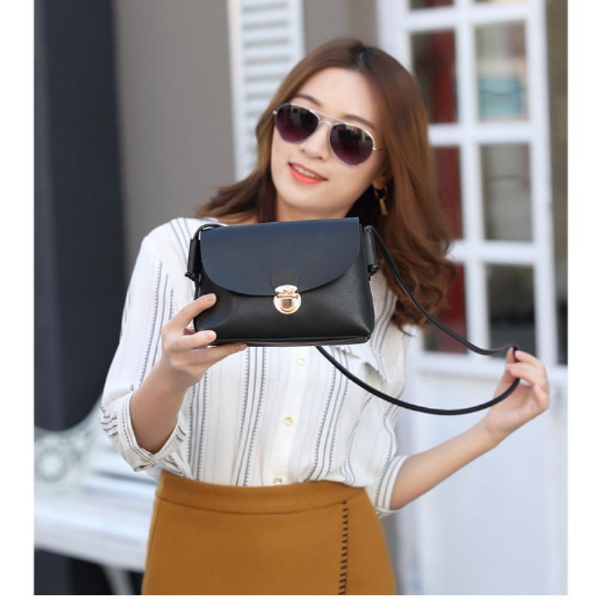 Túi nữ thời trang phong cách Hàn Quốc Đồ Da Thành Long TLG 208111 3(xám) tặng túi đựng bút