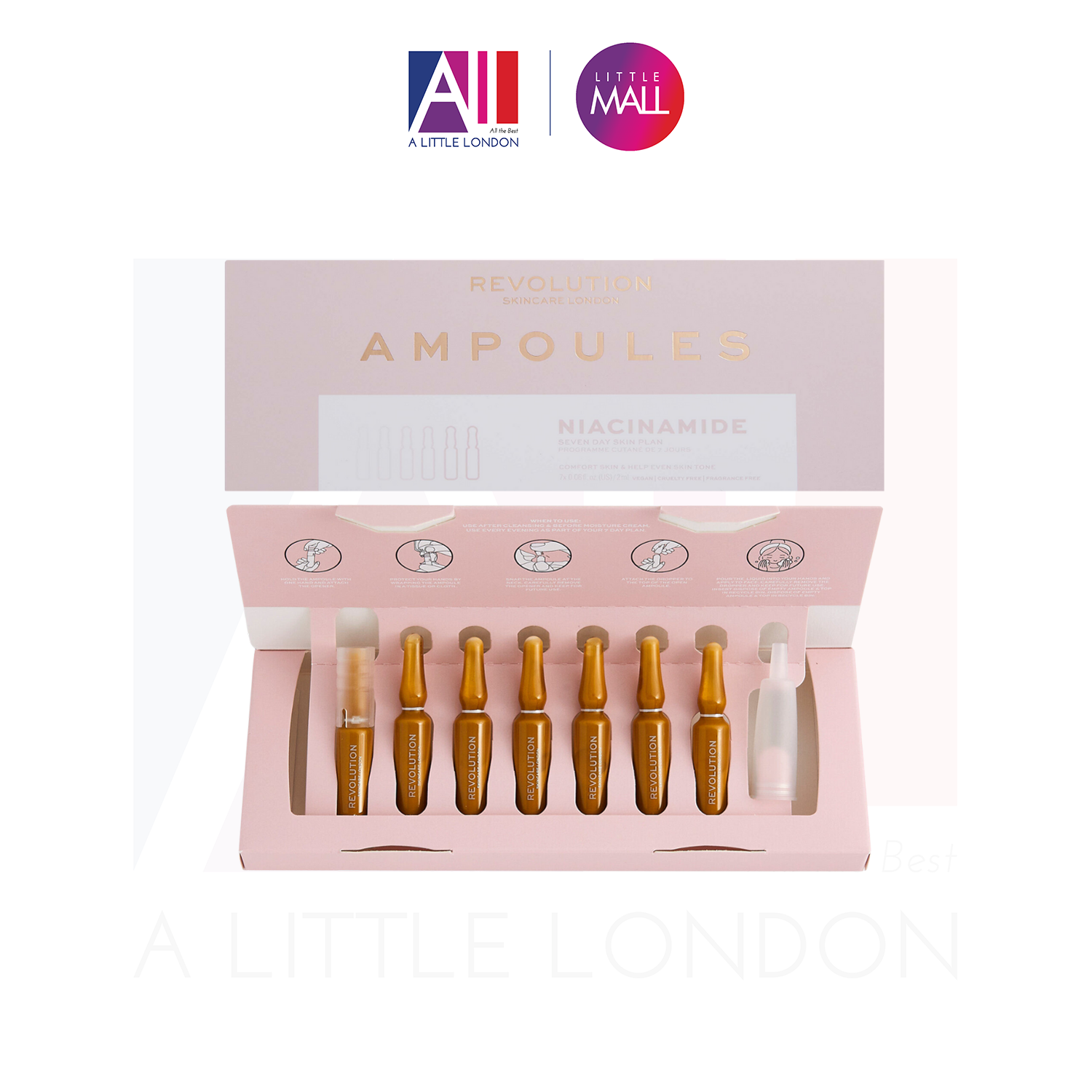 Tinh chất mờ thâm, se lỗ chân lông Revolution Skincare Niacinamide Ampoules 7*2ml