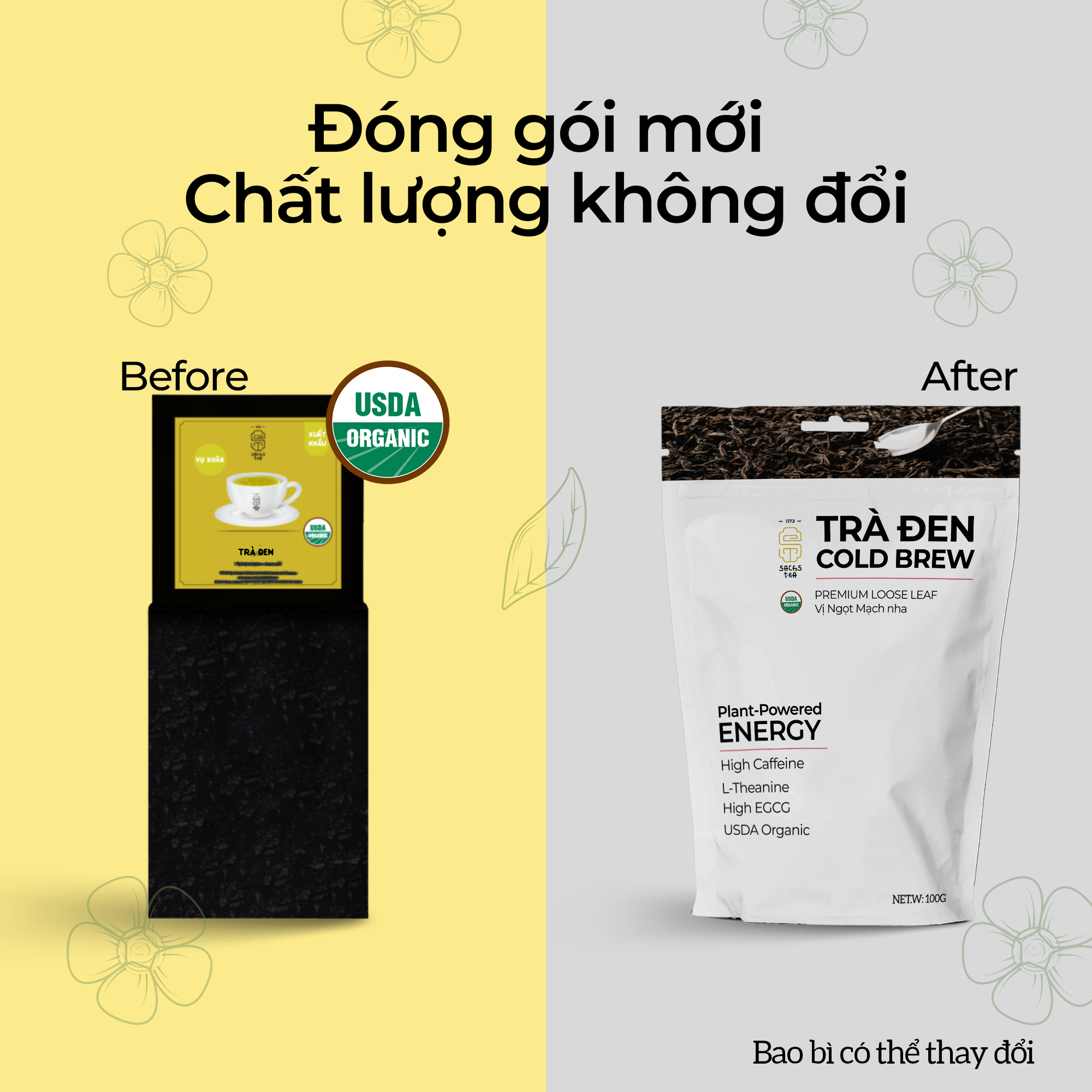 Trà Đen Cold Brew Hữu Cơ - Chứng Nhận USDA Organic, Vị Mạch Nha Ngọt Thơm, Không Chát Túi Zip 75g