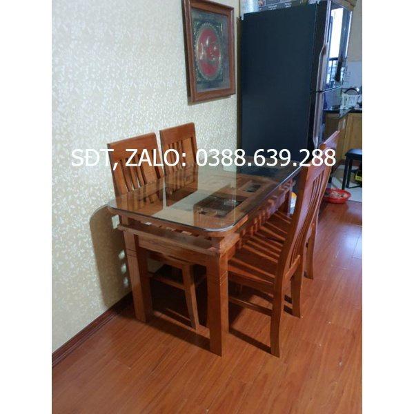 Bộ bàn ăn 4 ghế gỗ xoan ta
