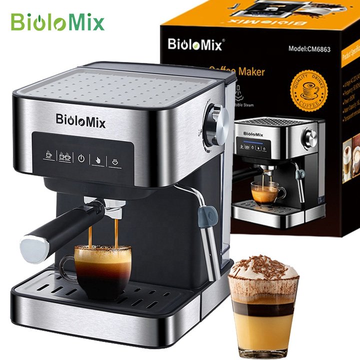 Máy pha cà phê Espresso BioloMix CM6863, công suất 850W, áp suất bơm 20 bar, màn hình điều khiển cảm ứng- Hàng chính hãng