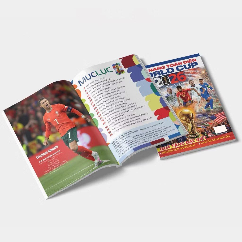 Sách - Cẩm Nang World Cup 2026 - Tặng Kèm Mô Hình Cúp World Cup + Lịch Thi Đấu Khổ Lớn