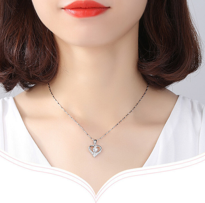 Dây chuyền bạc 925, Vòng cổ bạc 925 mặt dây chuyền hình trái tim