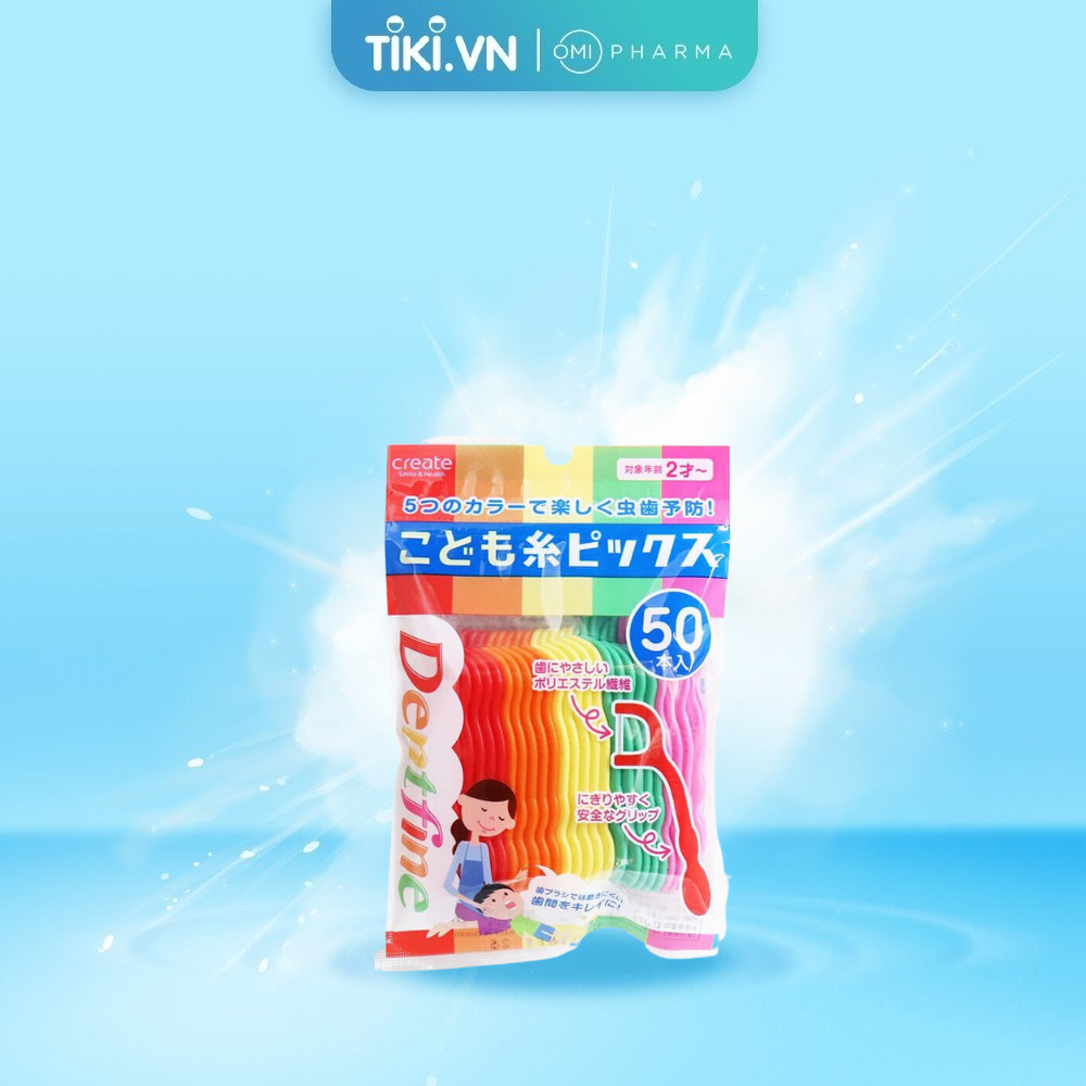 TĂM CHỈ LÀM SẠCH KẼ RĂNG CHO TRẺ EM CREATE DENTFINE 50 CHIẾC