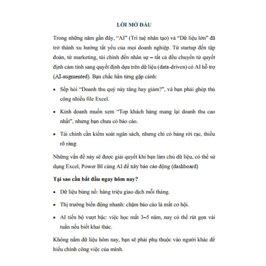 Combo 2 sách Excel và Data AI thực chiến với Excel & Power BI - Làm chủ Báo Cáo & Dashboard