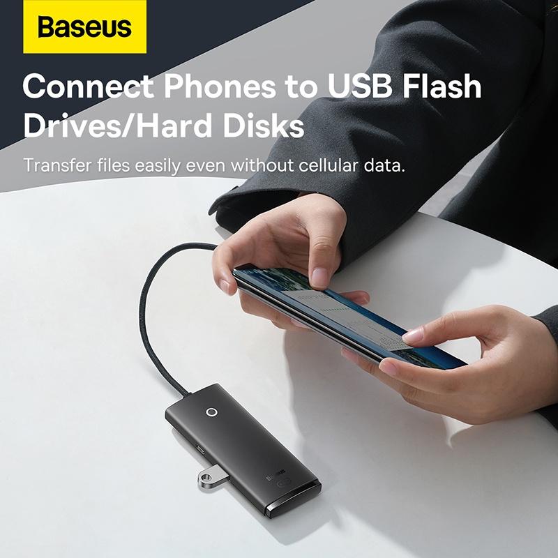 Hub chuyển đa năng Baseus Lite Series 4-Port USB-A/Type-C HUB Adapter