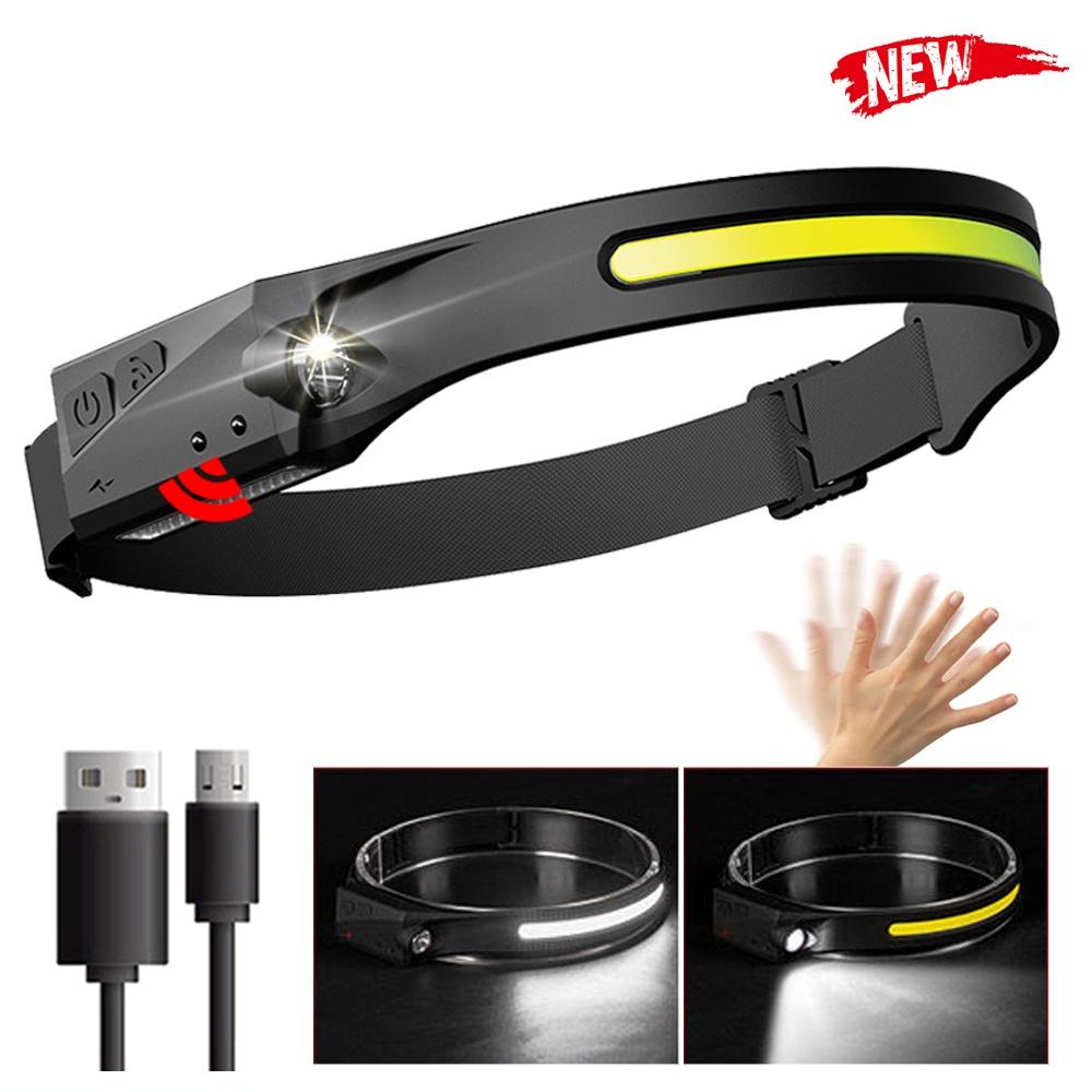 Đèn LED COB Với Pin Tích Hợp Đèn Pin Đèn Pin Sạc đầu USB 5 Chế độ Chiếu Sáng Đèn đầu