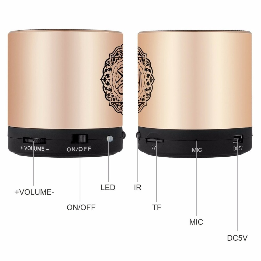 Người chơi Reciter Hồi giáo Hồi giáo không dây di động không dây với điều khiển từ xa 15 Voices Quà tặng Hồi giáo Veilleuse Coranique Màu sắc: Đen