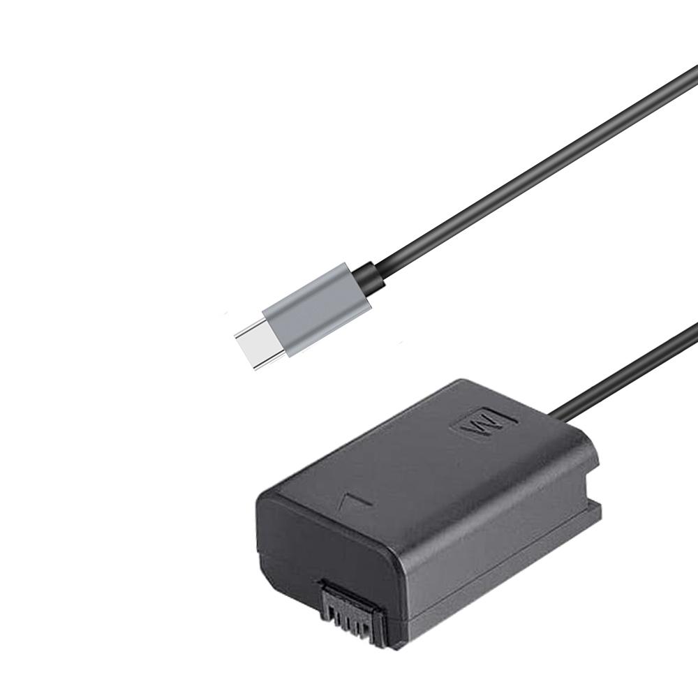 USB-C NP-FW50 Giả Pin PowerAdapter AC-PW20 cho Sony Alpha A6400 ILCE-6400 6500 6300 6000 5100 5000 3000 Camera