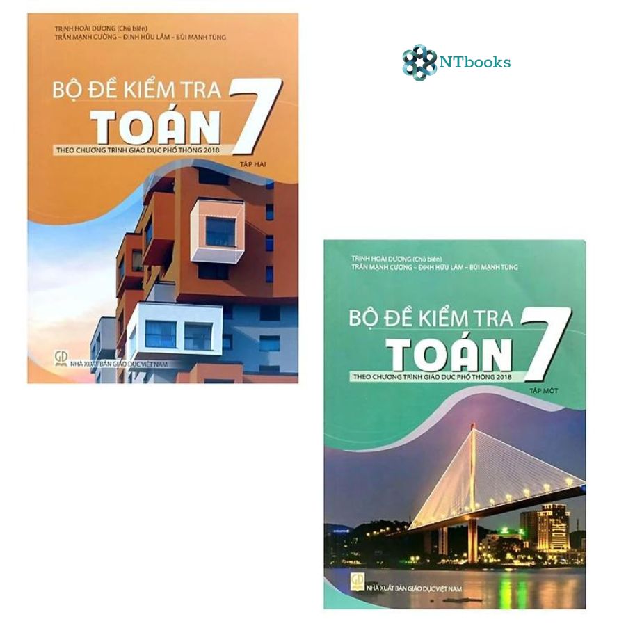 Combo 2 cuốn sách Bộ đề kiểm tra Toán 7 Tập 1 + Tập 2
