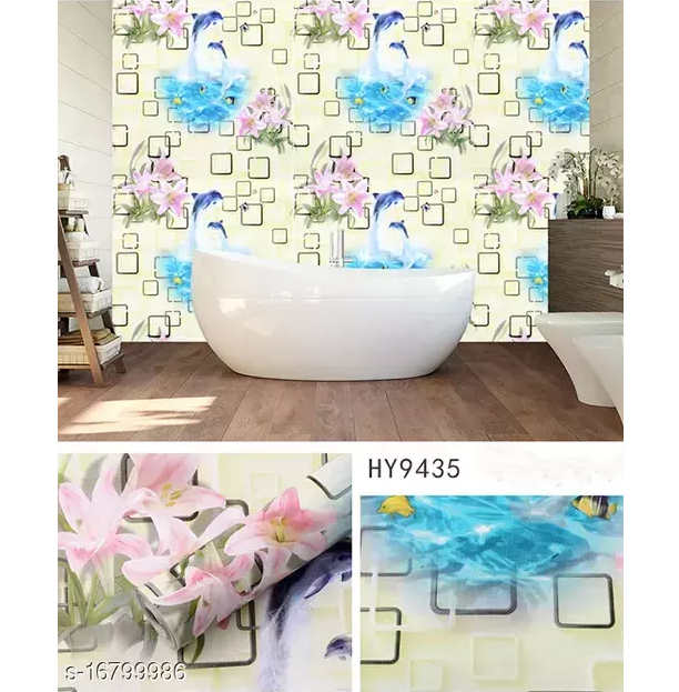Combo 10 mét giấy dán tường, decal dán tường trang trí nhà cửa CÁ HEO VÀNG KEM khổ 45cm