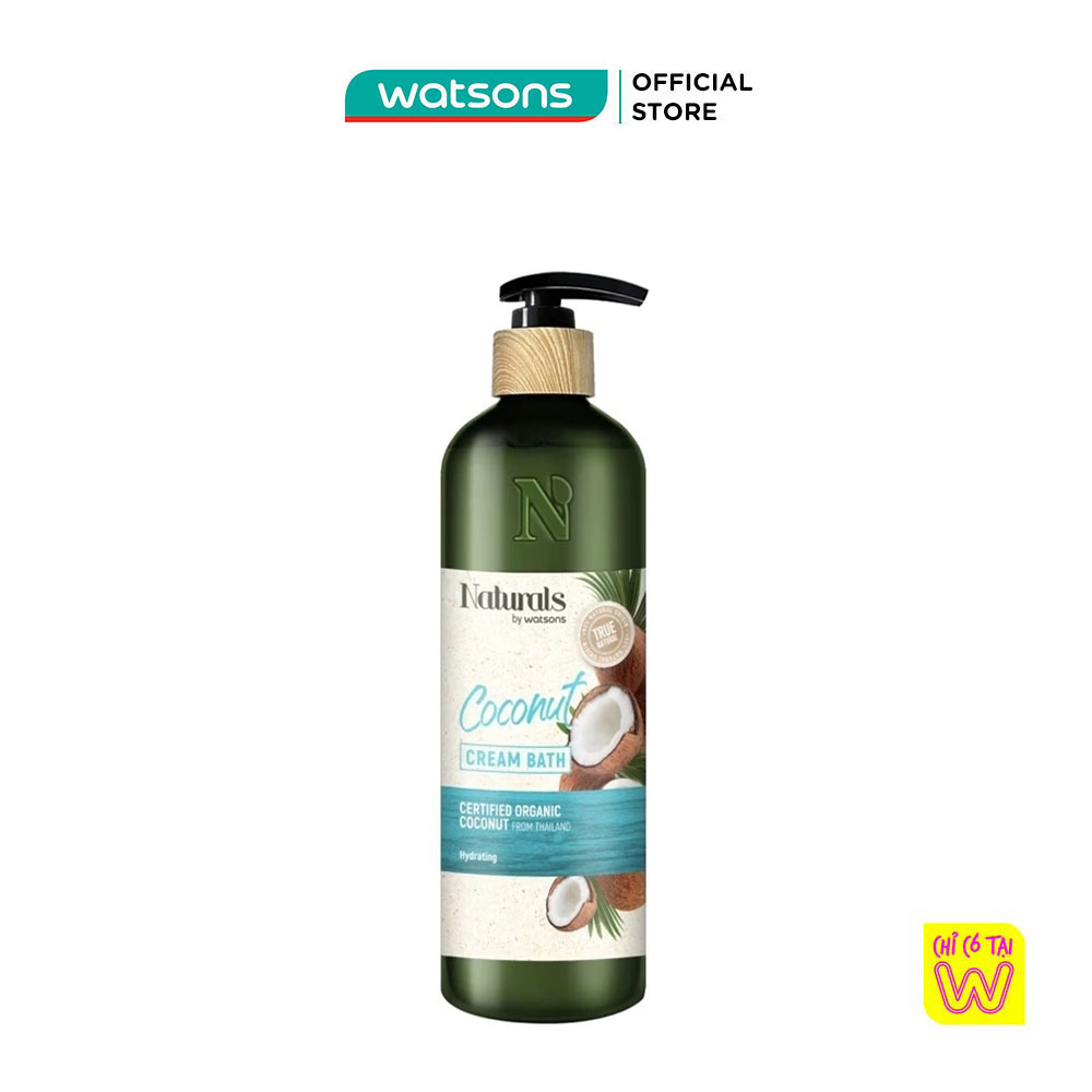 Kem Tắm Naturals By Watsons Hương Dừa True Natural Coconut Cream Bath 490ml