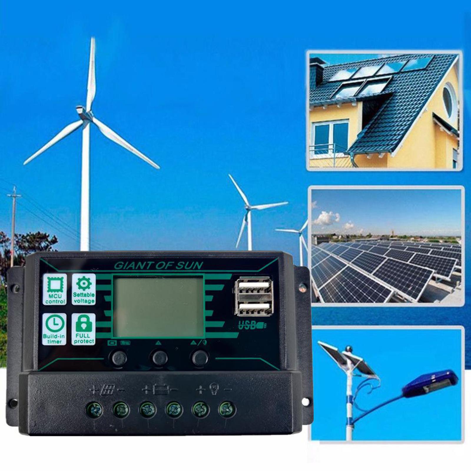 20- MPPT PWM Solar Panel Battery Regulator Charge Controller LCD Display 20A
