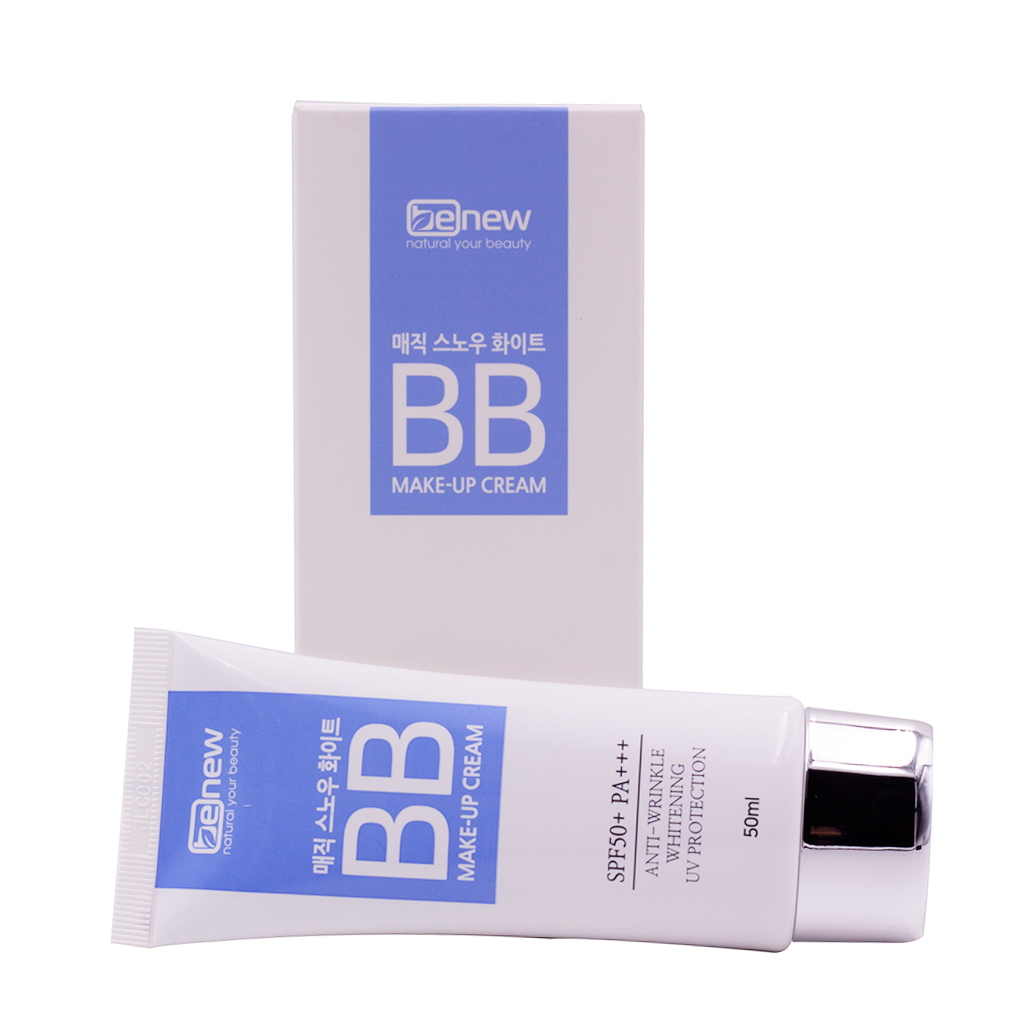 Kem nền trang điểm BB ma thuật che phủ hoàn hảo Hàn Quốc cao cấp Benew Magic Snow White SPF 50 PA+++  (50ml) + Tặng ngay Bông tán kem nền, phấn siêu mềm mịn Mira Culous (2 miếng/ túi) – Hàng chính hãng