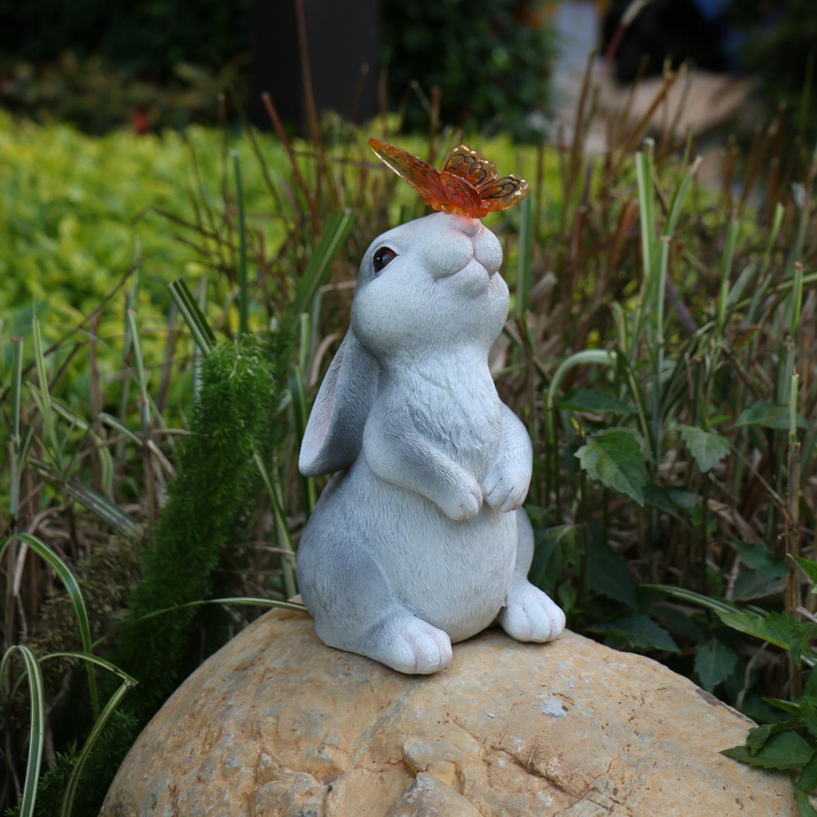 Cute Garden Lights Decoration Pathway Stakes Waterproof LED Statue Resin Decoration Lamp for Balcony Walkway Lawn Yard Outdoor