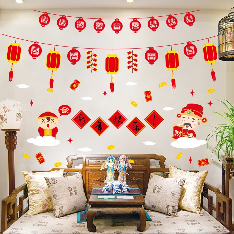 Decal trang trí Tết - Tết xuân 25 - Thần tài đón xuân