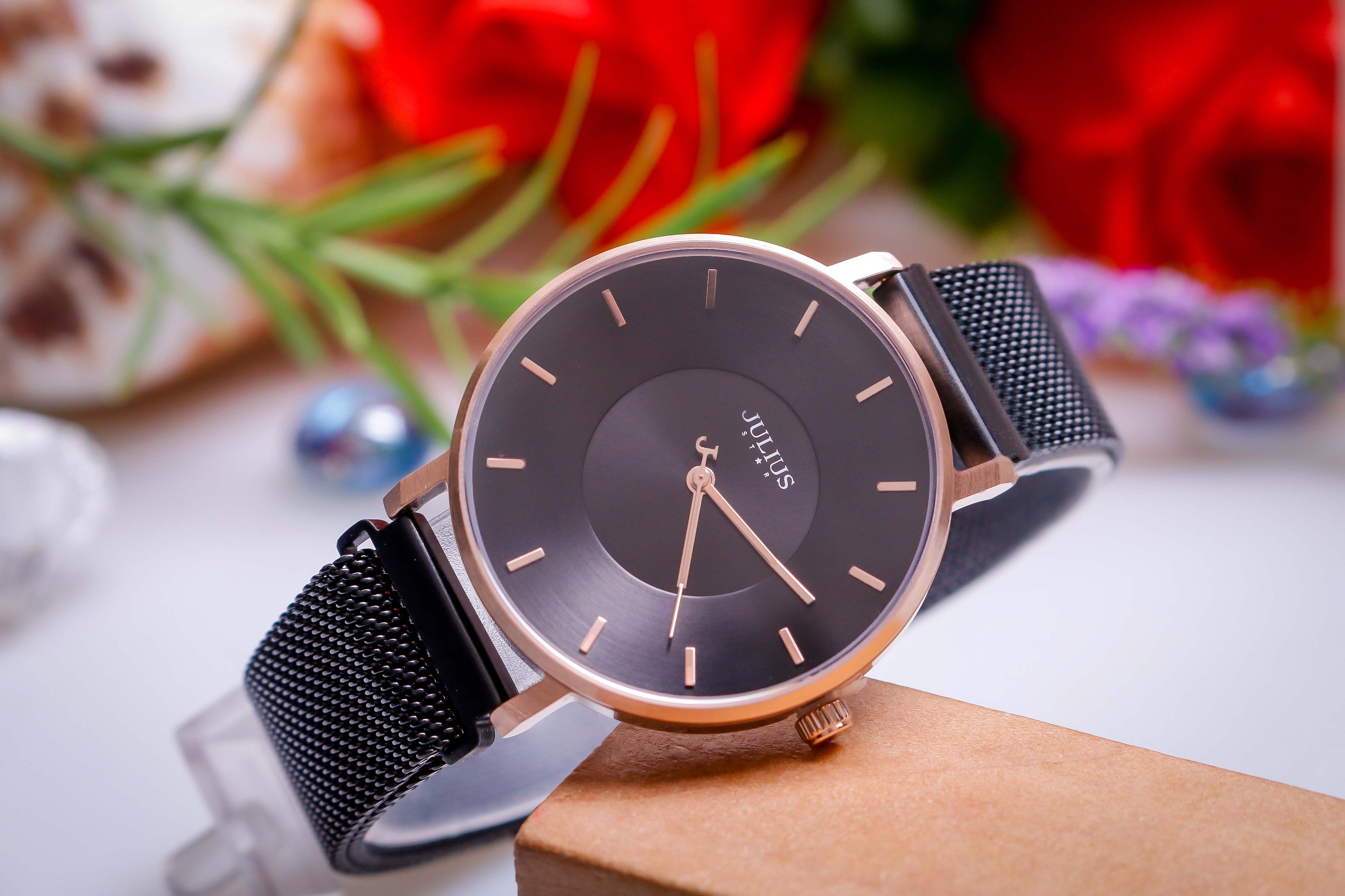 Đồng Hồ Nữ JS-025D Kính Saphire Julius Star Dây Nam Châm Hàn Quốc