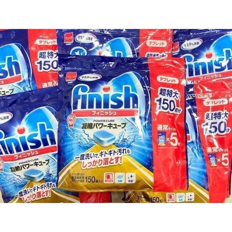 Viên rửa bát Finish Nhật 150 viên, Nước làm bóng Finish 750ml, Muối rửa bát Finish 1.2kg