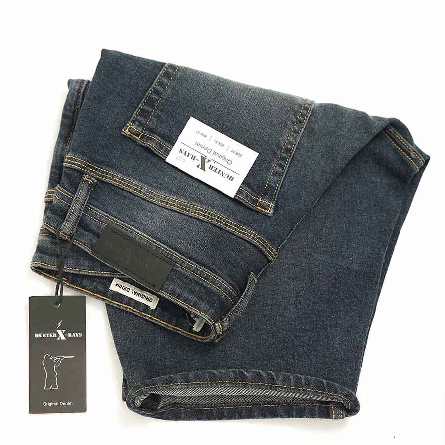 Quần Short Jeans Nam Cao Cấp HUNTER X-RAYS Form Slimfit Màu Xanh Đậm S31