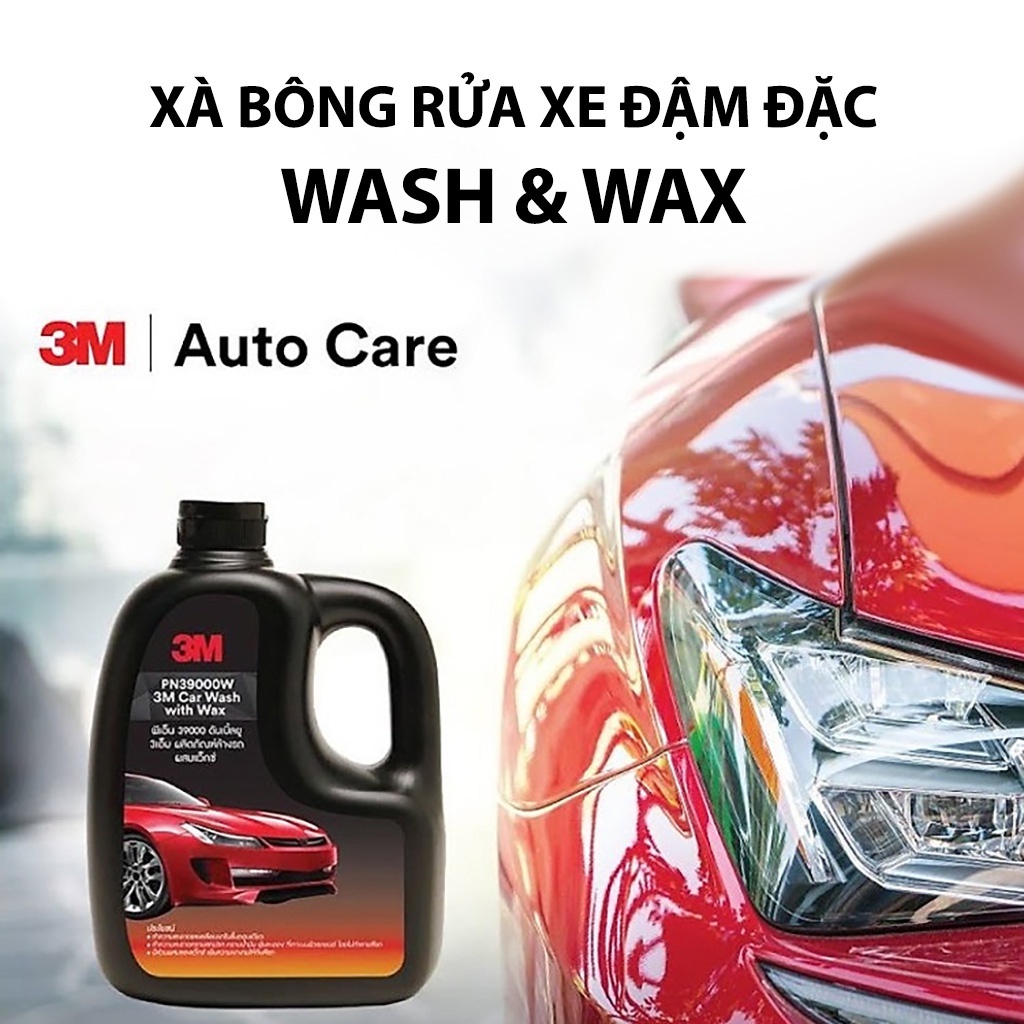 Xà bông rửa xe siêu bọt 3M Car Wash With Wax PN39000W- 1L