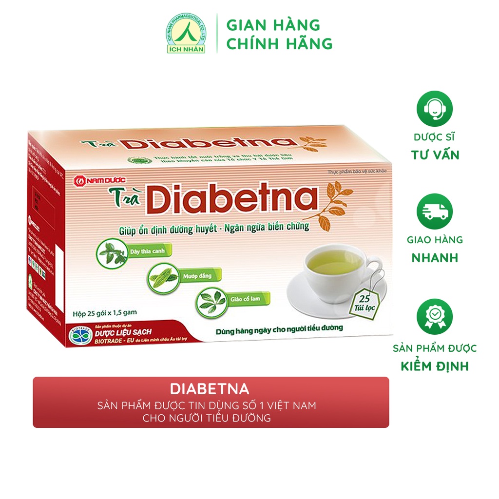 Trà Diabetna, Hỗ trợ ngủ ngon, lưu thông khí huyết, giảm đường huyết và mỡ máu