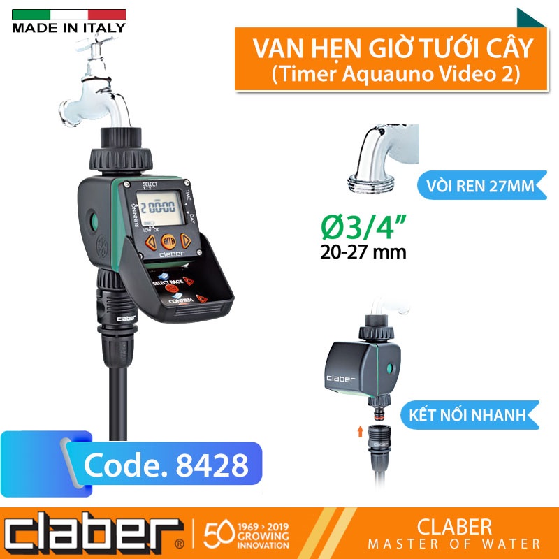 , tưới tối đa 2 lần/ngày, tặng pin 9V 66K, pin sử dụng từ 9-12 tháng