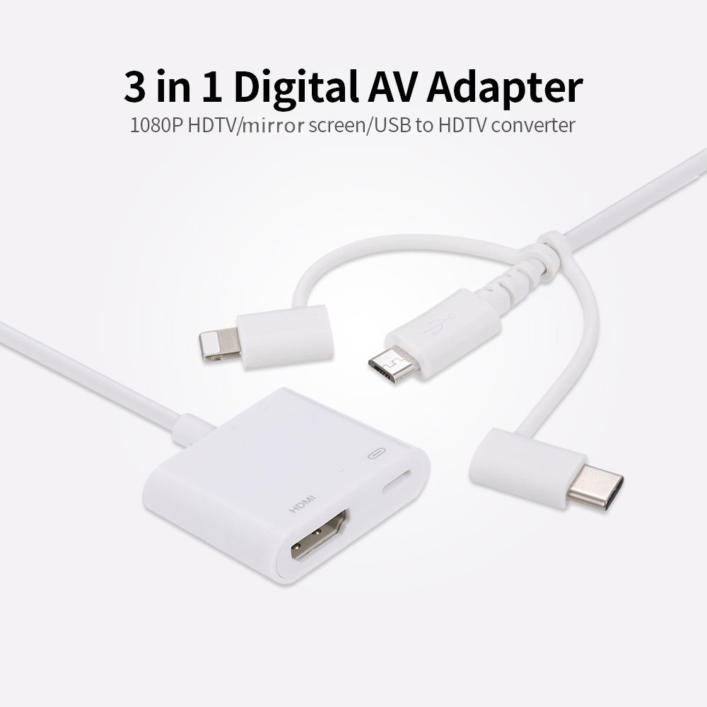 Bộ Chuyển Đổi SV 3 Trong 1 HDTV Màn Hình 1080p Dongle Chuyển Đổi USB Sang HD