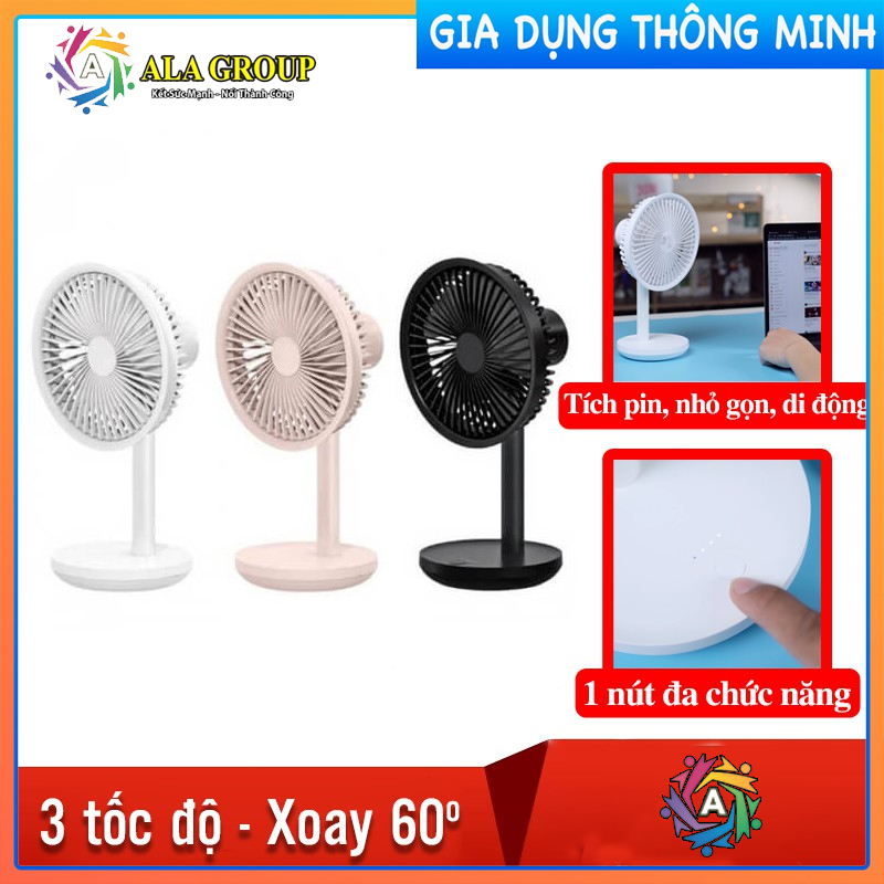 Quạt sạc pin để bàn SOLOVE F5 Xiaomi chính hãng -Hàng Chính Hãng