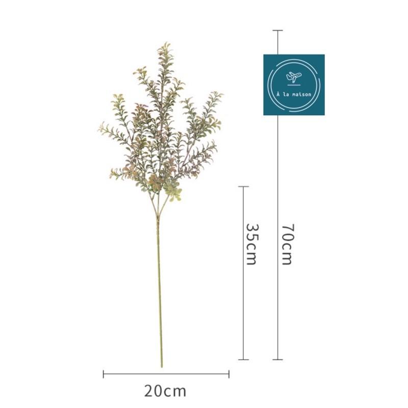 Cành lá hoàng dương nhân tạo 70cm trang trí không gian xanh mát