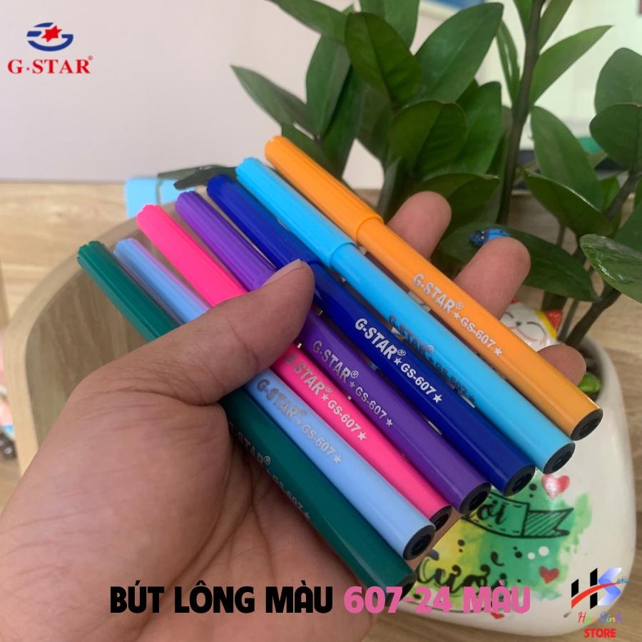 Vỉ 24 cây bút lông màu Gstar GS 607 24 màu tươi, lâu khô.