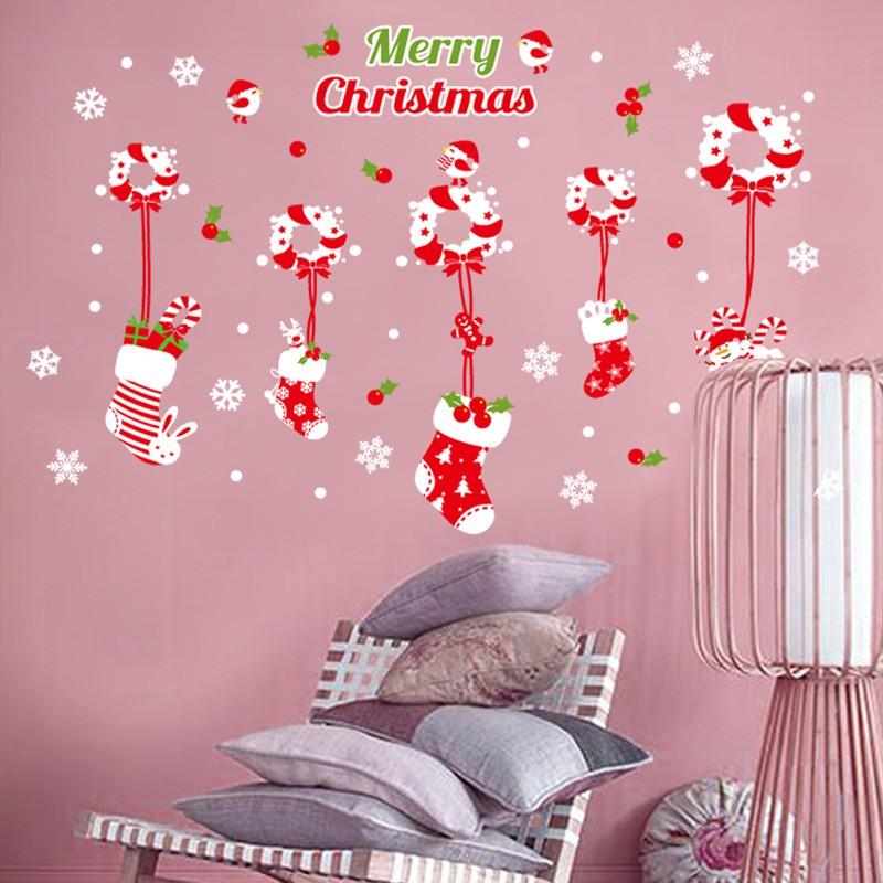 Decal dán tường hoặc kính GIÁNG SINH - NOEL - MERRY CHRISTMAS 01