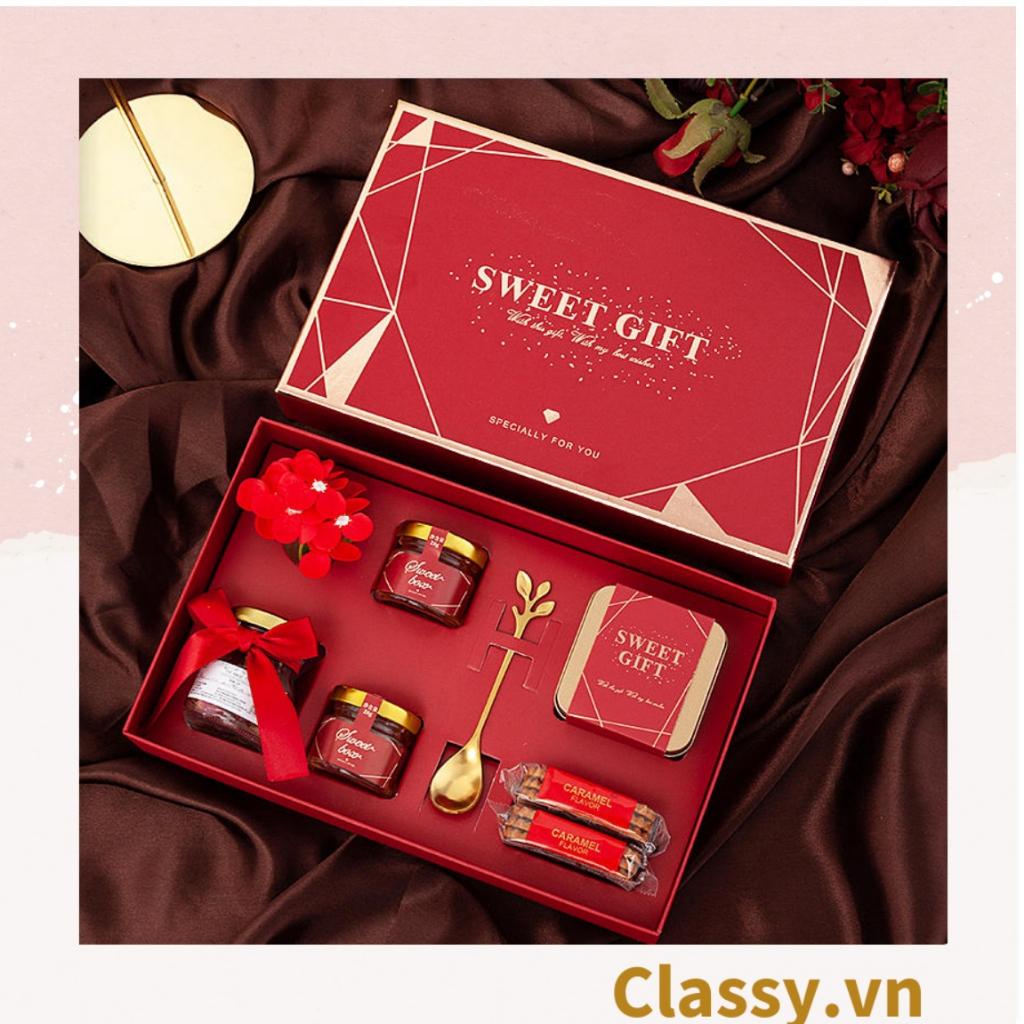 XÉ LẺ Bộ túi giấy Classy hoặc Hộp quà 26 * 16 * 5,5cm đựng quà In chữ Sweet Gift phong cách châu Âu Q320