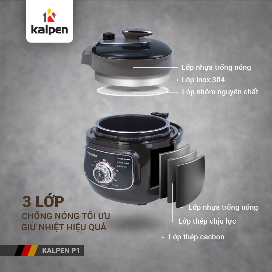 Nồi Áp Suất Điện-Nồi Cơm Điện-Nồi Đa Năng Cao Cấp Model P1 2.5L Hàng Chính Hãng KALPEN-GIA DỤNG ĐỨC Bảo Hành 2 Năm