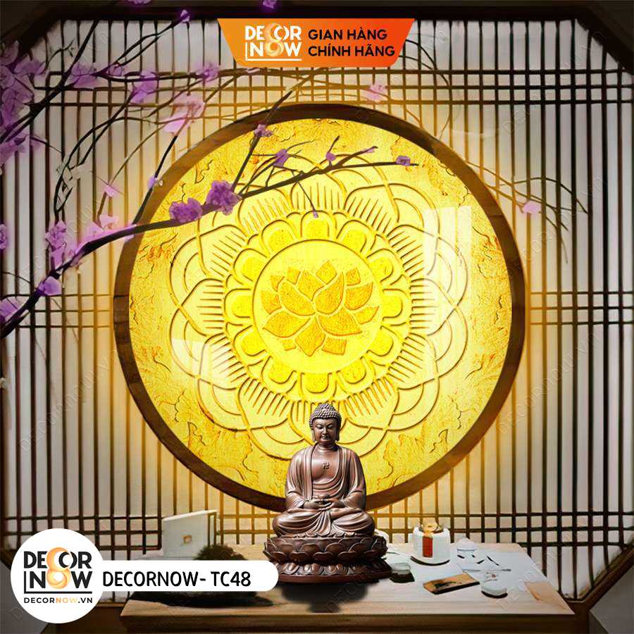 Đèn Hào Quang Phật In Tranh Trúc Chỉ DECORNOW 30,40 cm, Trang Trí Ban Thờ, Hào Quang Trúc Chỉ MANDALA DCN-TC48