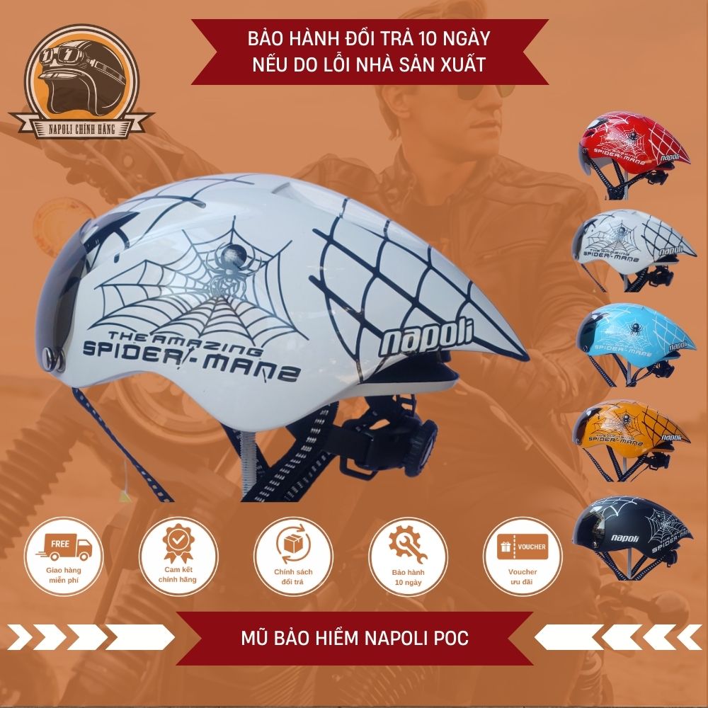 Mũ Bảo Hiểm Napoli Nửa Đầu Cho Trẻ Em [CHÍNH HÃNG][FREESHIP] Nón Bảo Hiểm Xe Đạp 1/2 POC Cho Em Bé