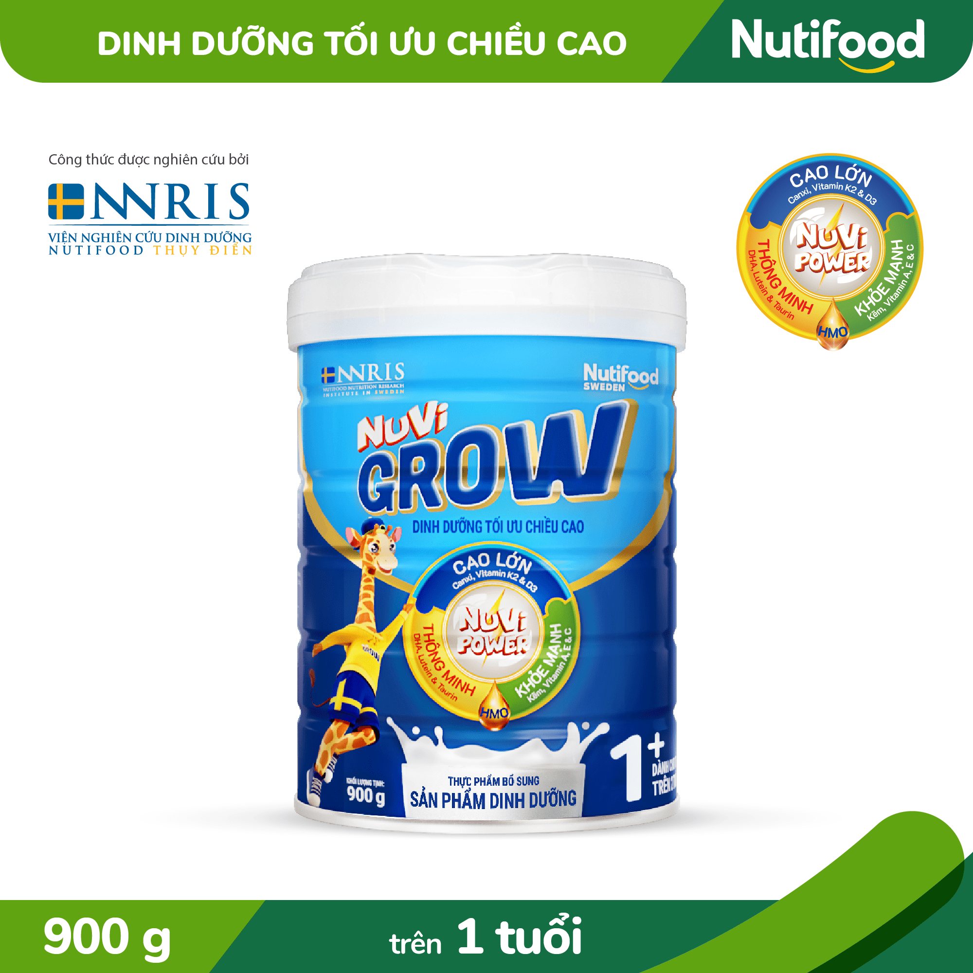 Sữa Bột Nuvi Grow Trên 1 Tuổi Lon 900g - Phát Triển Chiều Cao