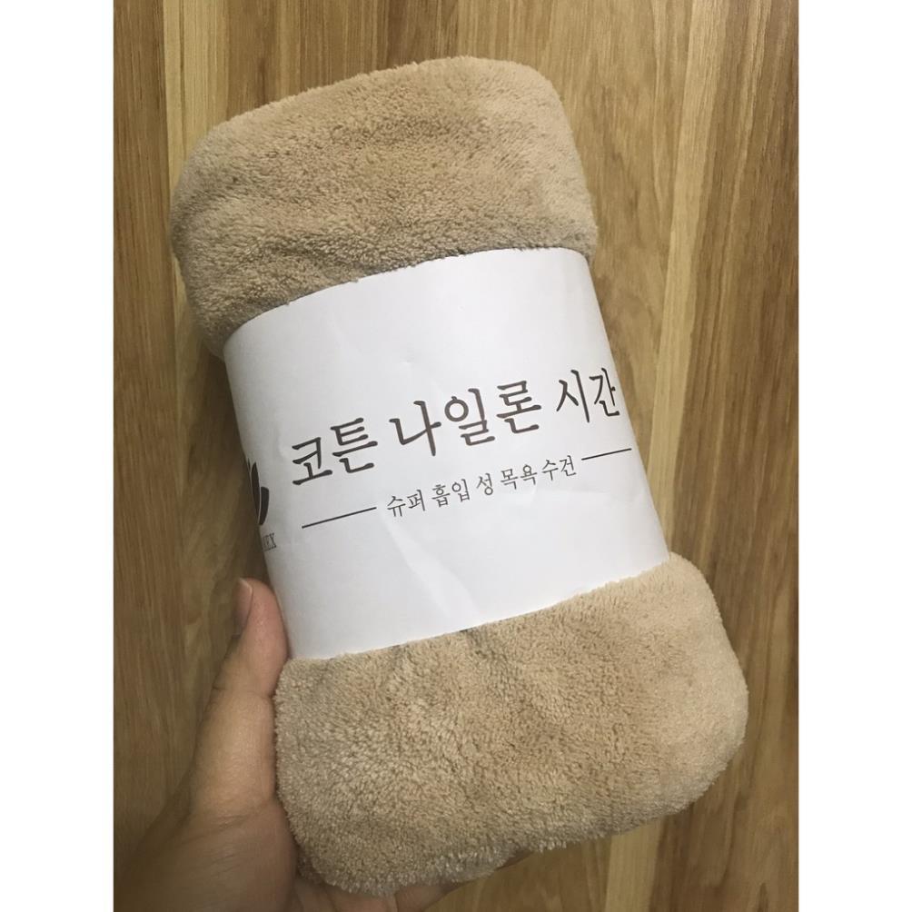 Khăn tắm Hàn Quốc kích thước 60x120cm màu trơn, khăn bông xuất Hàn siêu mềm mại, siêu thấm nước