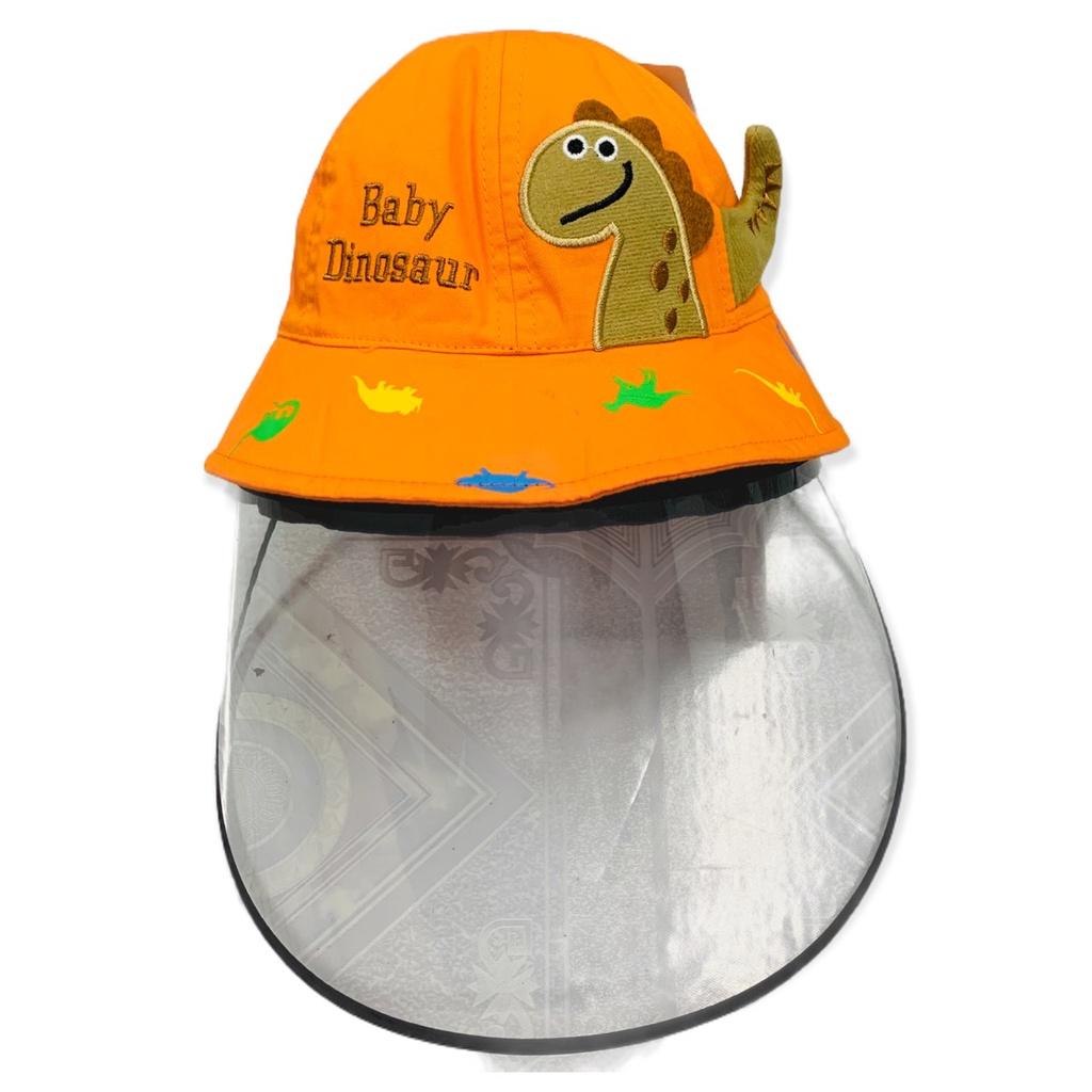 Mũ Bucket Cho Bé Dưới 2 Tuổi Baby Dinosaur Có Kính Chắn Giọt Bắn, Che Bụi, Chắn Gió Chất Vải Cotton Mềm Mịn Kèm Quai Đeo