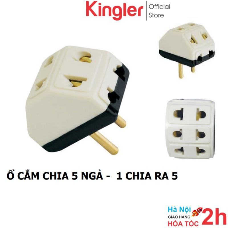 Phích Cắm Điện Chia 5 Ngả, Ổ Điện Chia Ngả, Thiết Kế Nhỏ Gọn, Bền, Chắc, Tiết Kiệm Diện Tích, Không Gian Trong Nhà. Kingler 8614