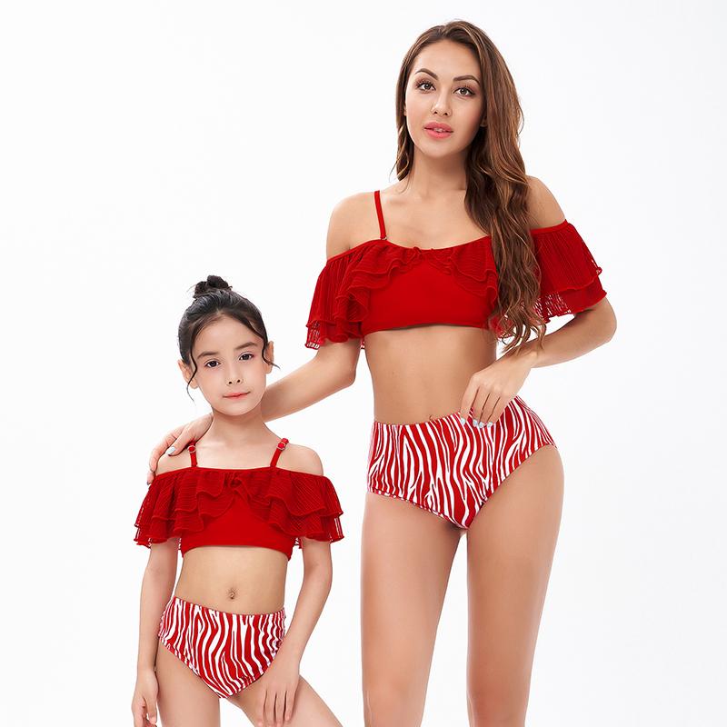 Phù Hợp Với Họ Mẹ Bơi Bikini 2021 Nữ, Có Phụ Nữ Đồ Bơi Trẻ Em Kid Cho Bé Bãi Biển Đồ Bơi Biquini Infantil