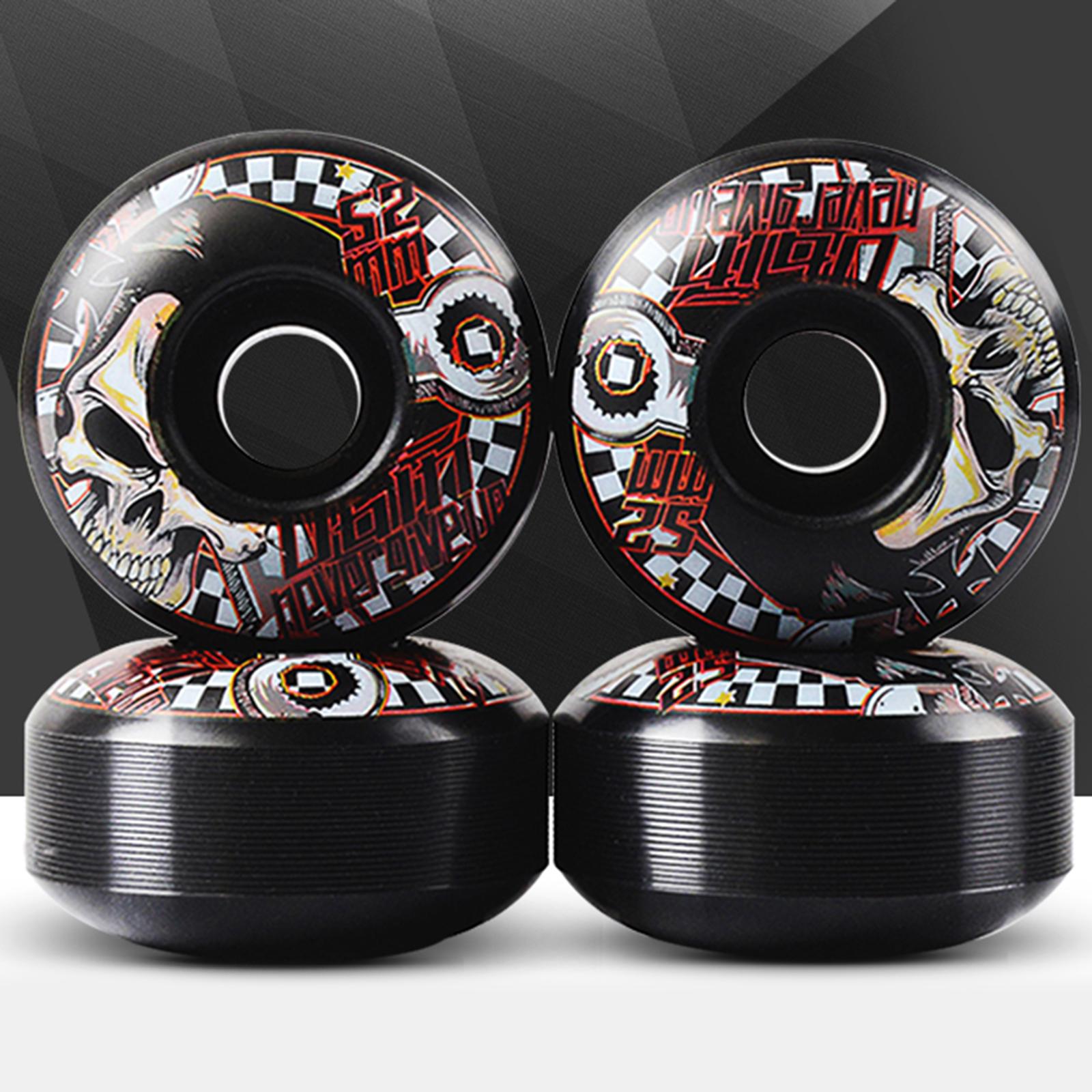 4PCS Cruiser Skateboard Wheels, Wear-resisting PU Skateboard Wheels, Longboard Skateboard Replacement Wheel Set Suitable for Basic Skateboarding