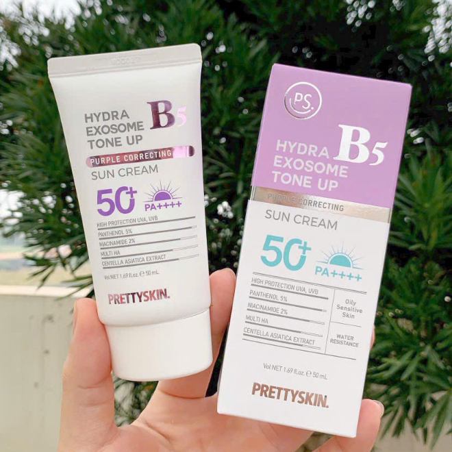 Kem chống nắng nâng tông, hiệu chỉnh tông da Pretty Skin Hydra B5 Exosome Tone Up Hàn Quốc 50ml