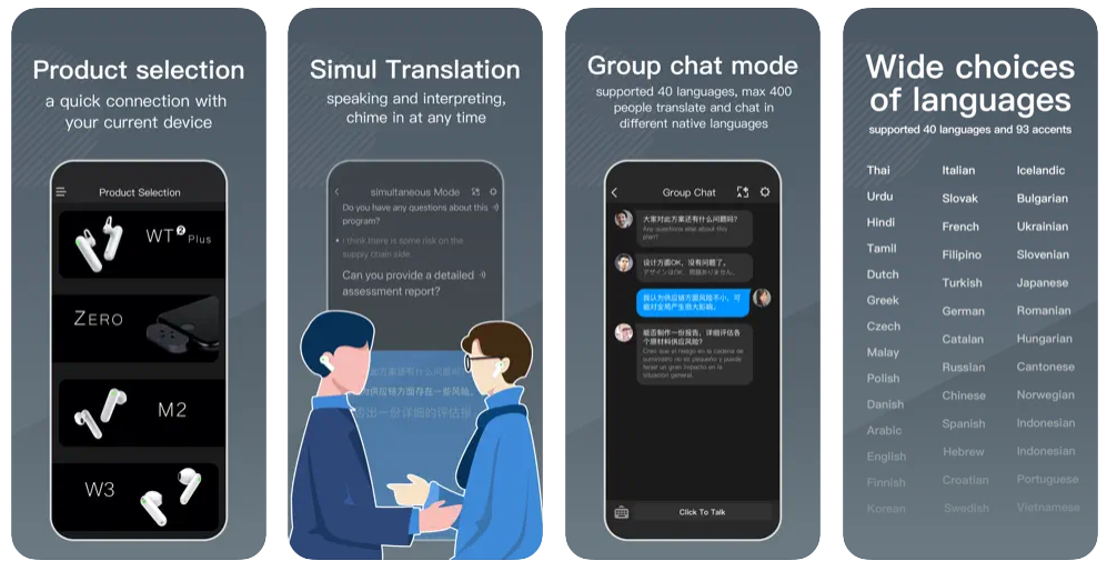 Tai Nghe Bluetooth Phiên Dịch Timekettle WT2 Plus AI Translator Earbuds - Hàng Chính Hãng