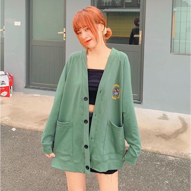 Áo khoác Cardigan FLORAL  màu XANH/ĐEN Nam Nữ Unisex ️  50K