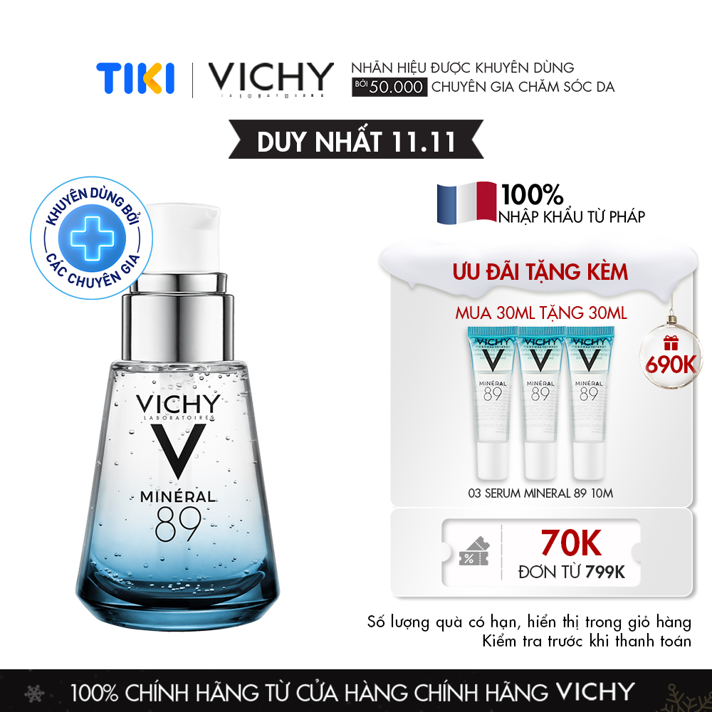 Dưỡng Chất Khoáng Cô Đặc Giúp Phục Hồi Và Bảo Vệ Da Vichy Minéral 89 (30ml)