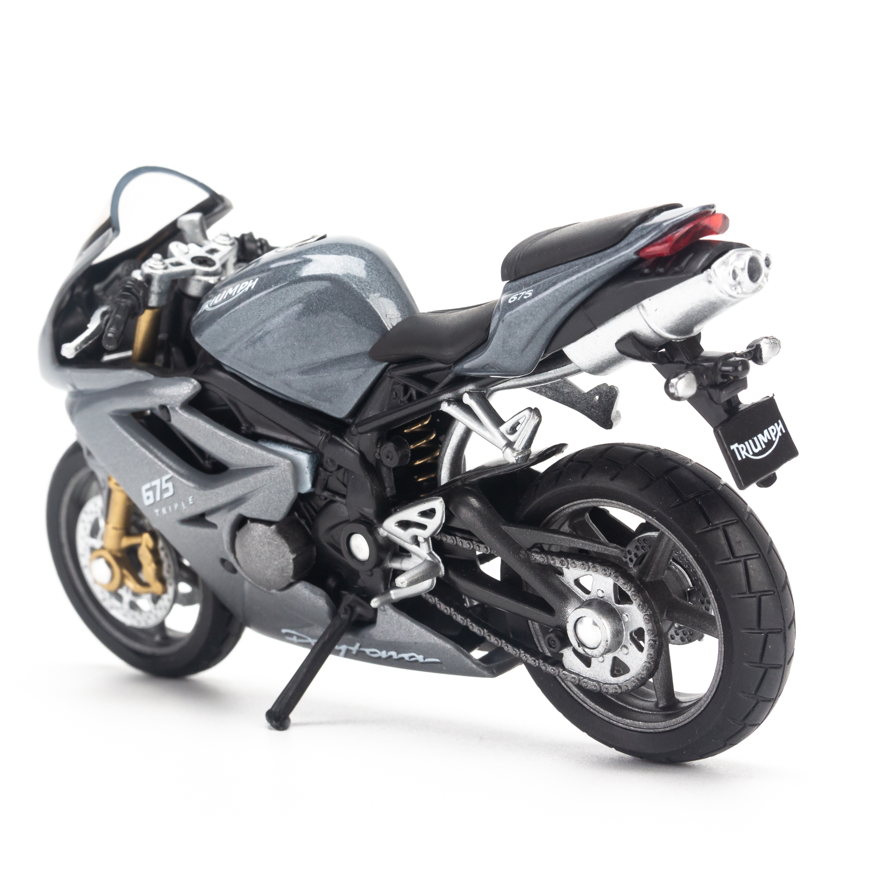 Mô hình xe mô tô Triumph Daytona 675 1:18 Welly Grey-12822PW