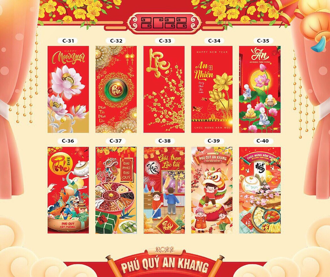 Combo 10 20 Bao Lì Xì 2022 - Nhâm Dần