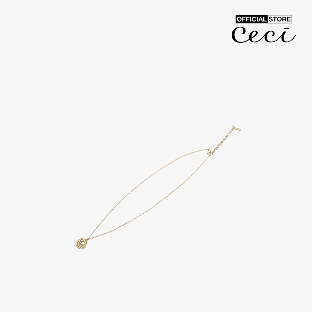 CECI - Dây chuyền nữ mặt tròn đính đá CC4-01000156-27